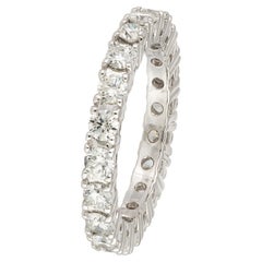 Every Day Band White 18K Gold White Diamond Ring for Her