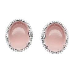 Orecchini in oro bianco 14k con diamante Pink Diamond per lei