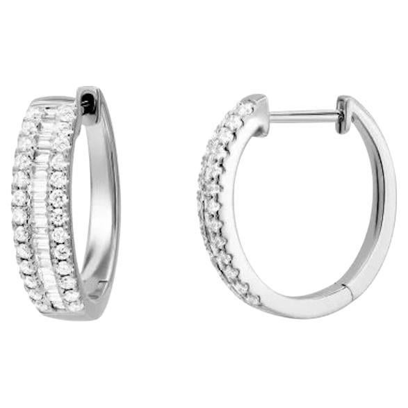 Every Day Diamond White Gold Hoop Earrings For Her