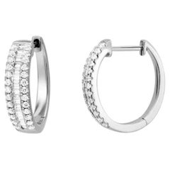 Every Day Diamond White Gold Hoop Earrings For Her