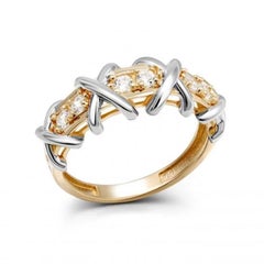Anello per lei in oro rosa bianco con diamante per tutti i giorni