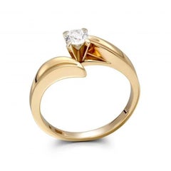 Anello per lei in oro giallo bianco con diamante per tutti i giorni