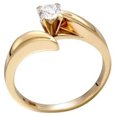 Anillo de oro amarillo blanco con diamantes para ella