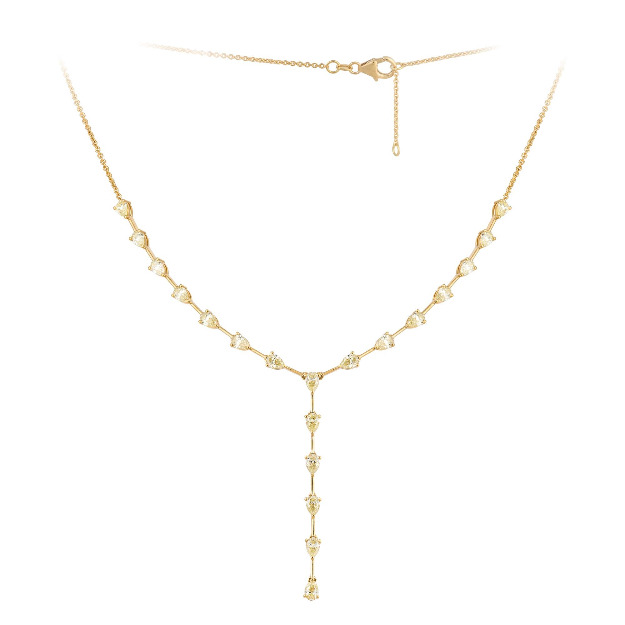 COLLIER Or jaune 18K Diamant jaune 3.67 Cts/20 Pcs
