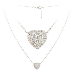Every Day Heart White Gold 18K Necklace Diamond for Her