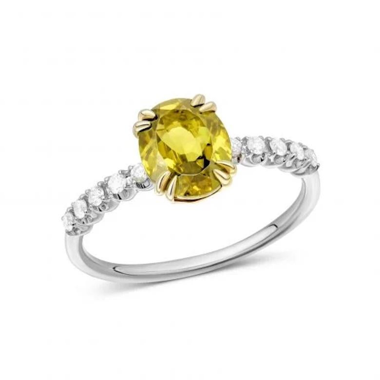 Every Day Modern Diamond Garnet White 14k Gold Ring for Her For Sale 1
