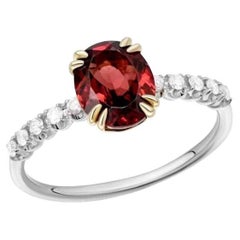 Every Day Modern Garnet White 14k Gold Earrings for Her
