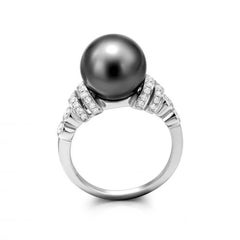 Jeder Tag Perle Diamant Weiß 14k Gold Ring für sie