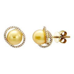 Ogni giorno Orecchini con perla e diamante in oro giallo 14k  per Lei
