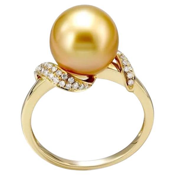 Every Day Pearl Diamond Yellow 14k Gold Ring  for Her
