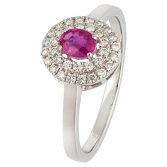 Every Day Ruby White 18K Gold White Diamond Ring for Her