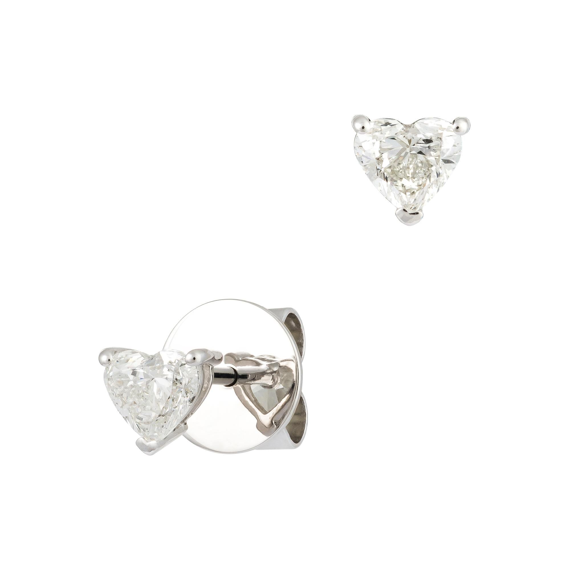 Moderne Every Day Studs Boucles d'oreilles or blanc 18K Diamant pour Elle en vente