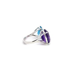 Jeder Tag Topas Amethyst 18K Weißgold Exklusiver Ring