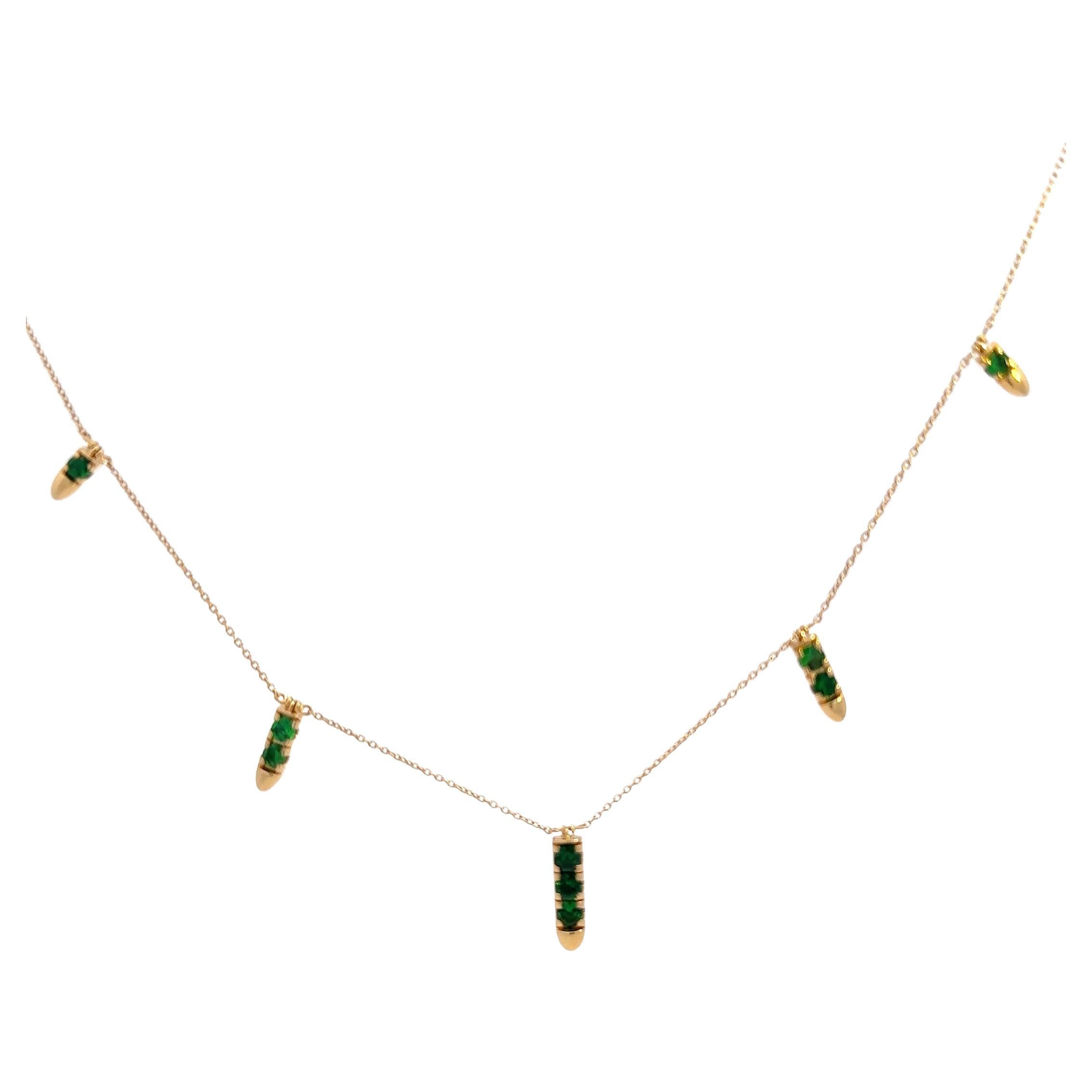 Jeden Tag Tsavorit 18K Gelbgold Halskette für sie