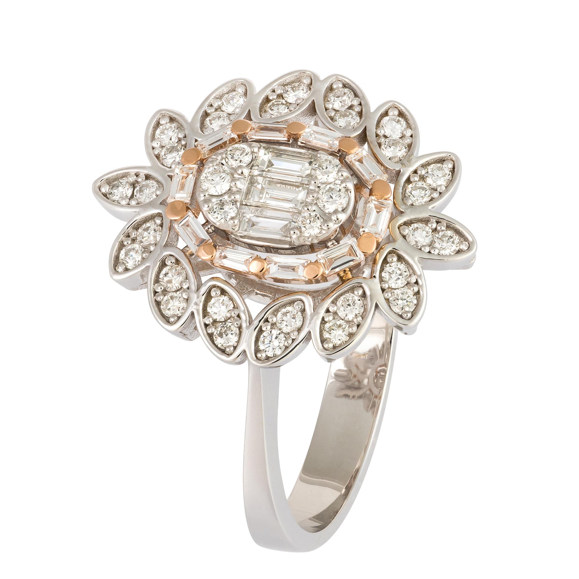 Im Angebot: Jeder Tag Weißer 18 Karat Gold Weißer Diamantring für sie () 4