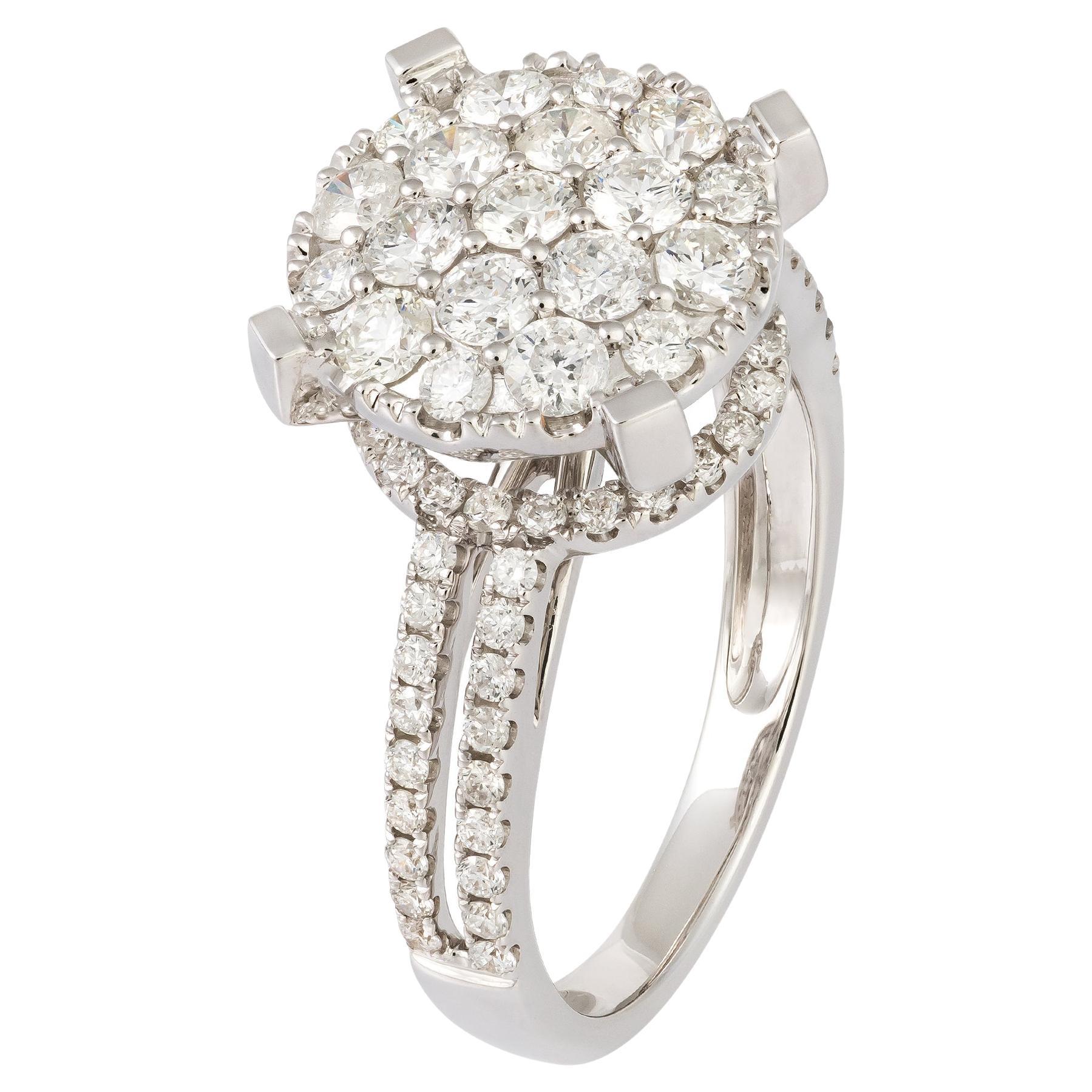 Every Day White 18K Gold White Diamond Ring for Her