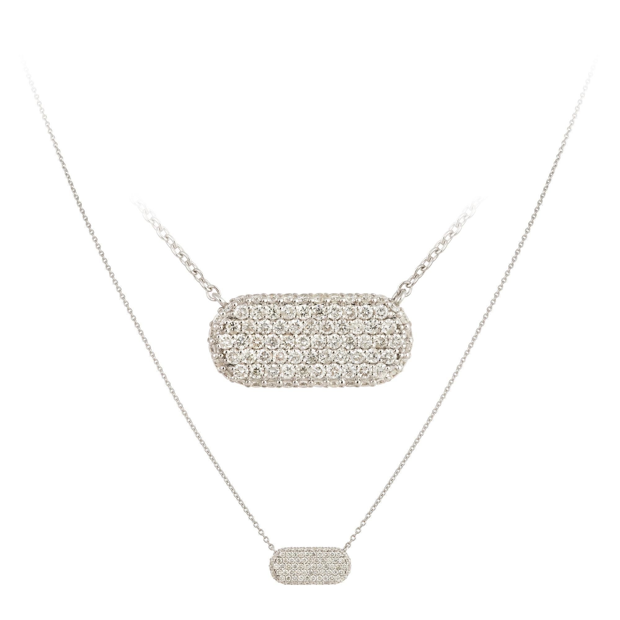 Jeden Tag Weißgold-Halskette aus 18 Karat Diamant für ihr (Moderne) im Angebot