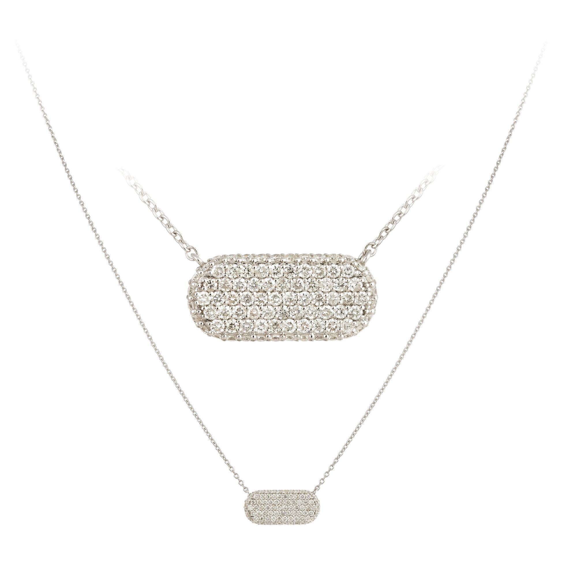 Every Day White Gold 18K Necklace Diamond for Her For Sale