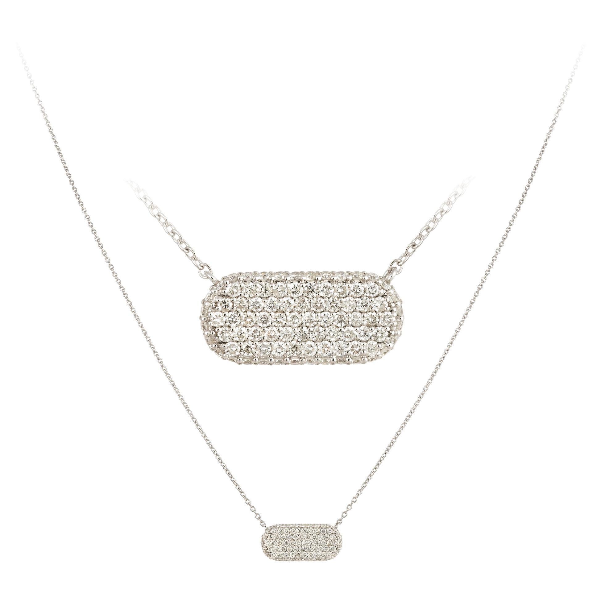 Every Day White Gold 18K Necklace Diamond for Her