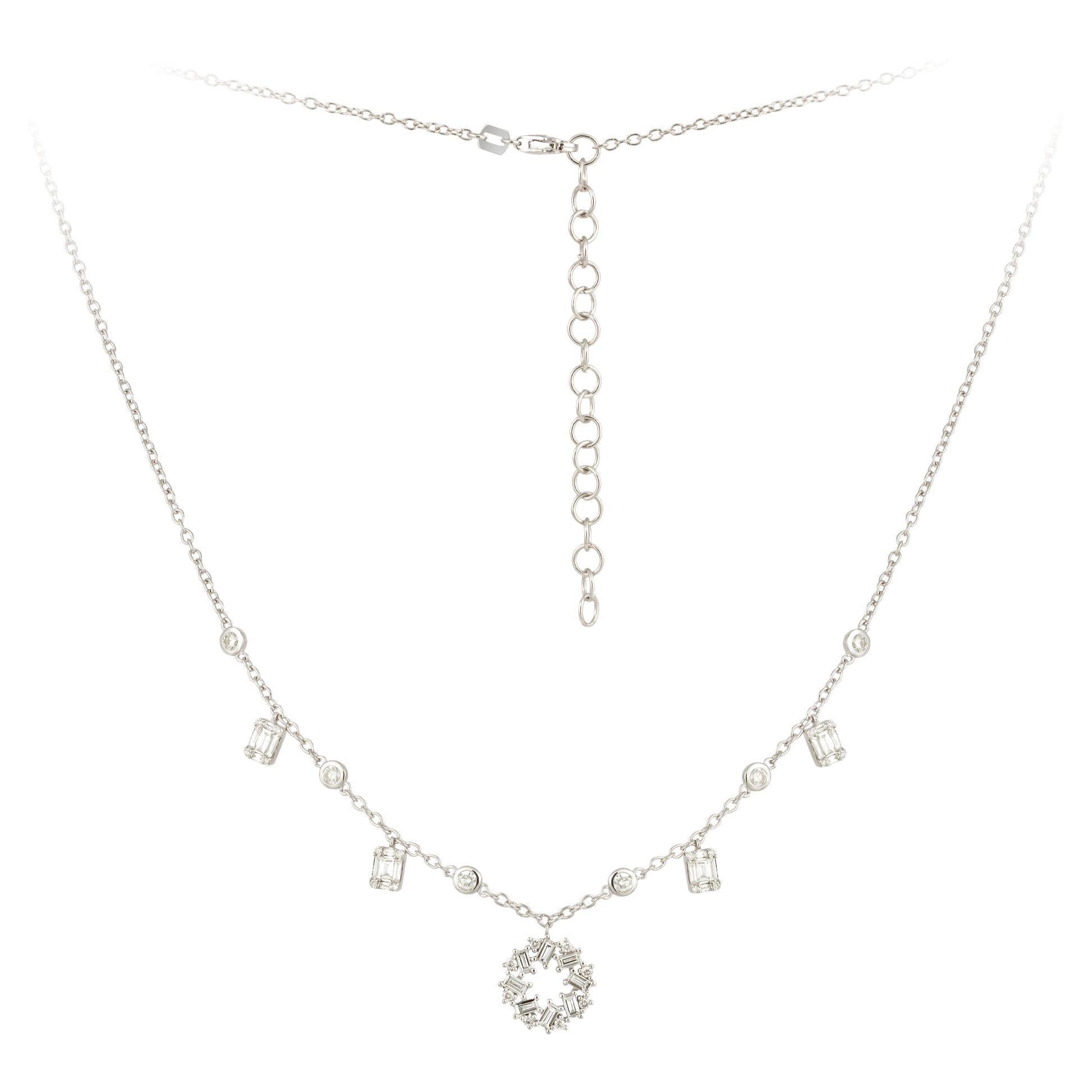 Every Day White Gold 18K Necklace Diamond for Her