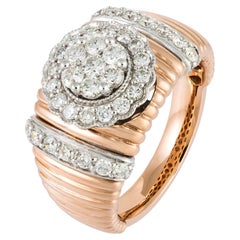 Every Day White Pink 18K Gold White Diamond Ring for Her