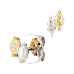 Every Day White Yellow Gold 18K Earrings Diamond for Her
