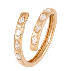 Every Day Yellow 18K Gold White Diamond Ring For Her