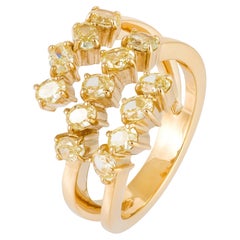 Every Day Yellow 18K Gold White Diamond Ring for Her