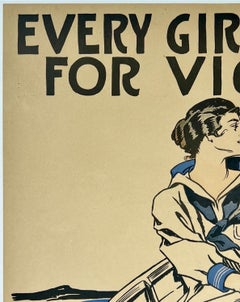 EVERY GIRL PULLING FOR VICTORY - VICTORY GIRLS Original Vintage WWI War Poster