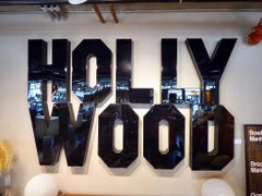"Everybody Is a Star in HOLLYWOOD" a Vintage Sign with Black Acrylic Facing