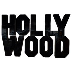 "Everybody Is a Star in HOLLYWOOD" a Vintage Sign with Black Acrylic Facing
