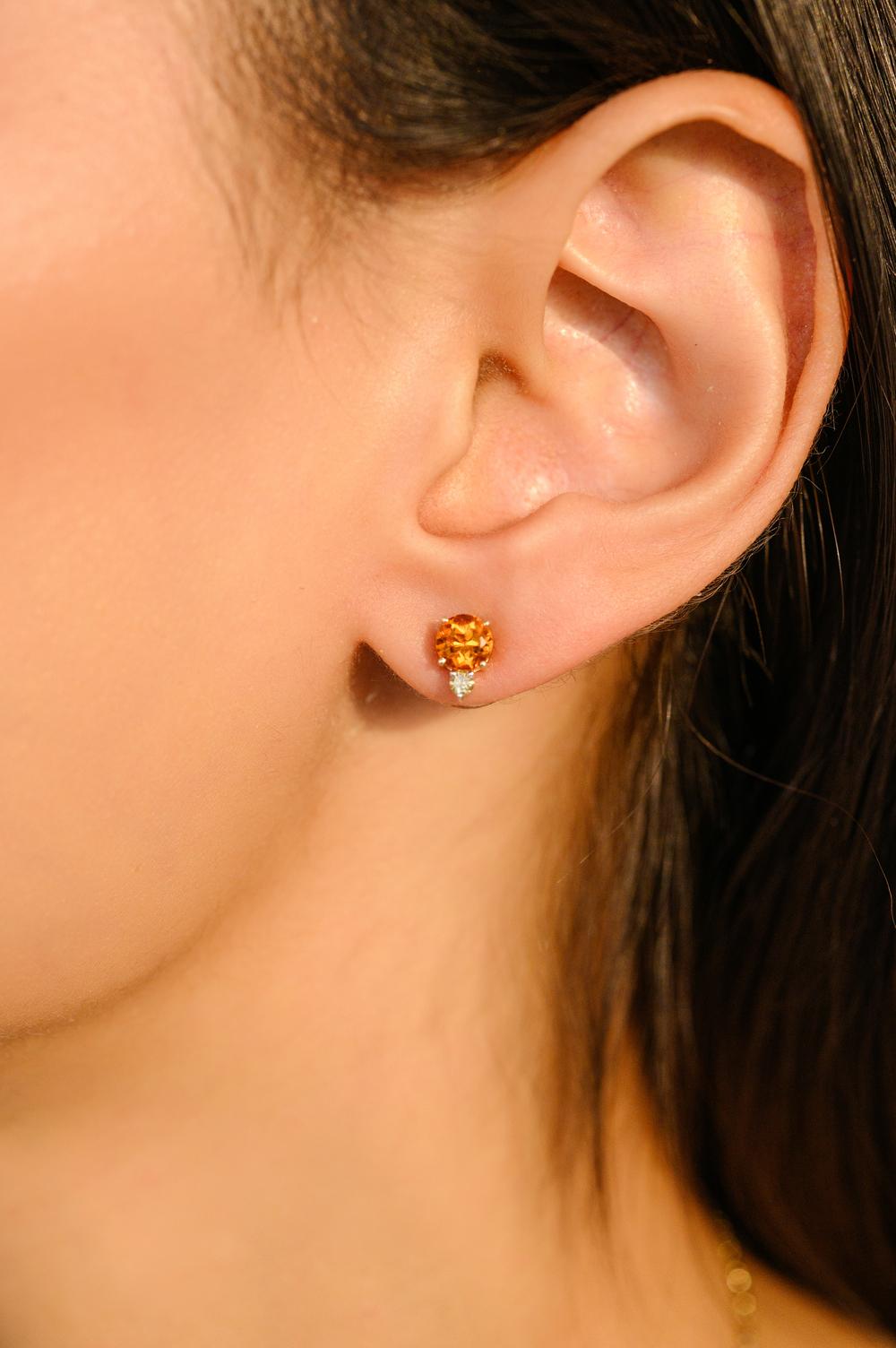 Citrine et or jaune Boucles d'oreilles Bague Pendentif Cadeau pour Elle en vente 5