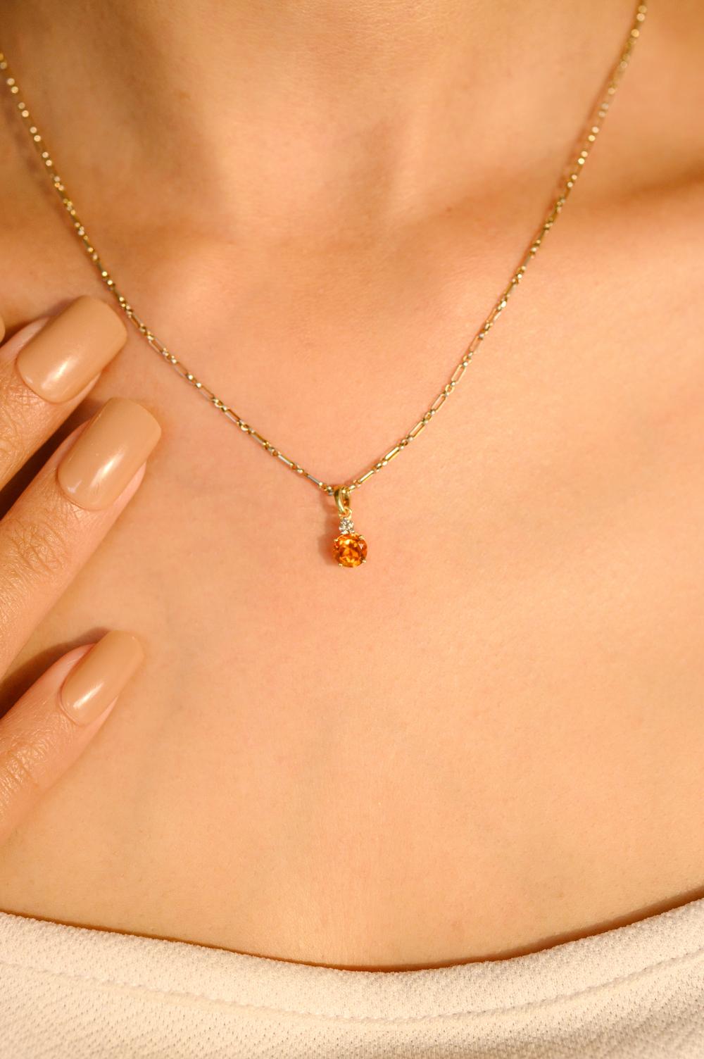 Citrine et or jaune Boucles d'oreilles Bague Pendentif Cadeau pour Elle Neuf - En vente à New York, NY