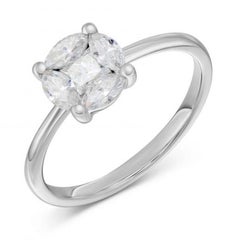 Everyday Classic Cluster Diamond White Gold Diamond Stud Earrings for Her