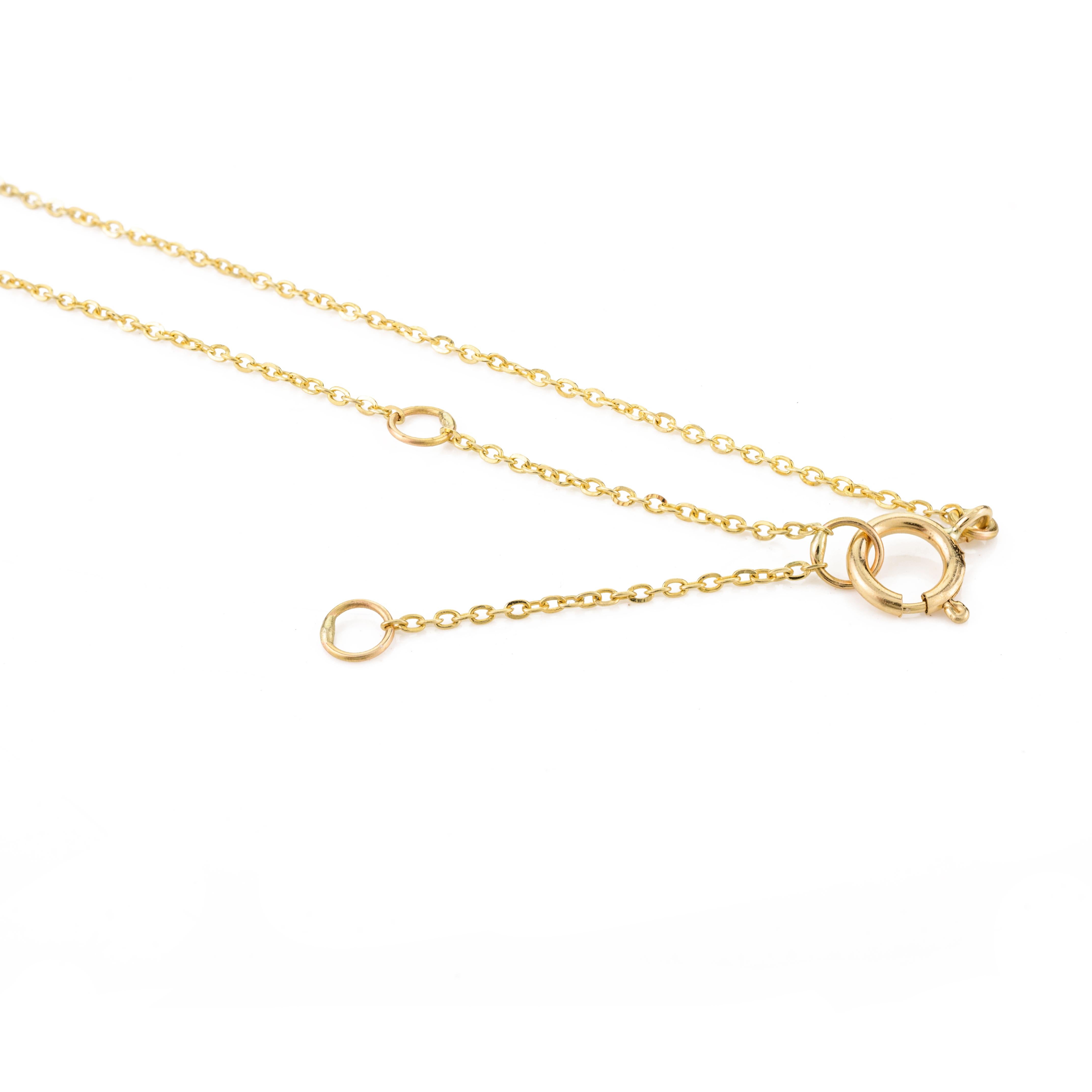 Collar de cadena minimalista con esmeralda y rubí de uso diario Regalo para mamá en oro amarillo de 18 quilates en venta 3