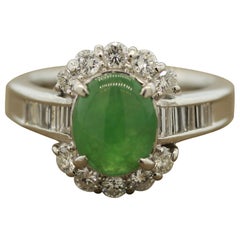Anillo Cotidiano Jadeíta Jade Diamante Platino