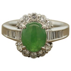 Everyday Jadeite Jade Diamond Platinum Ring