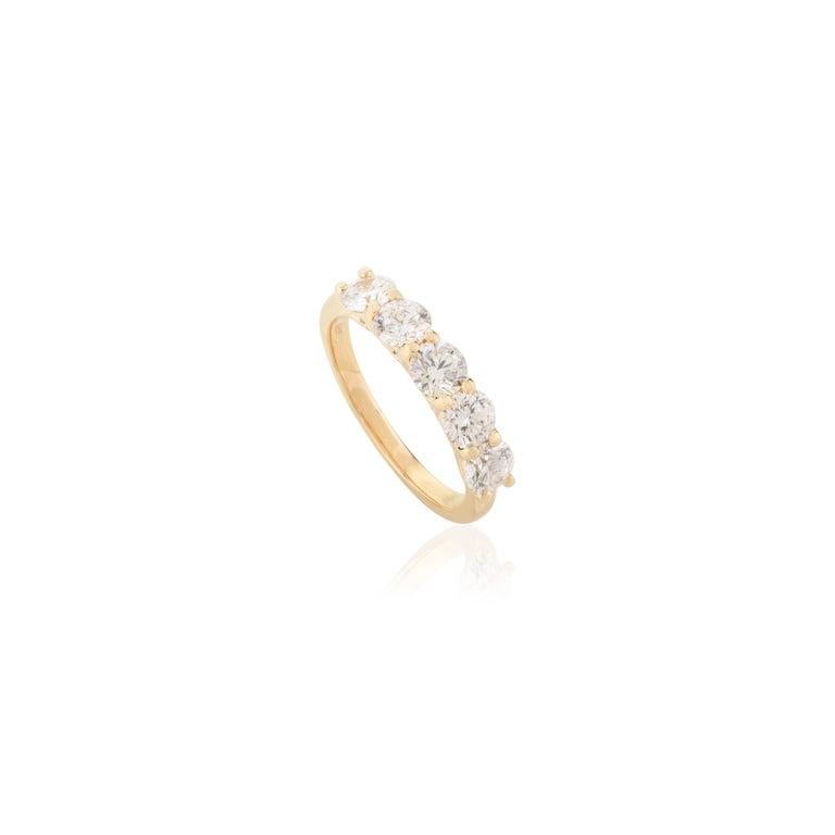 For Sale:  Everyday Moissanite Eternity Band in 14k Solid Yellow Gold Ring for Mothers Day 7