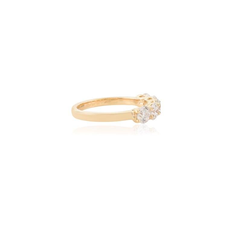 For Sale:  Everyday Moissanite Eternity Band in 14k Solid Yellow Gold Ring for Mothers Day 8