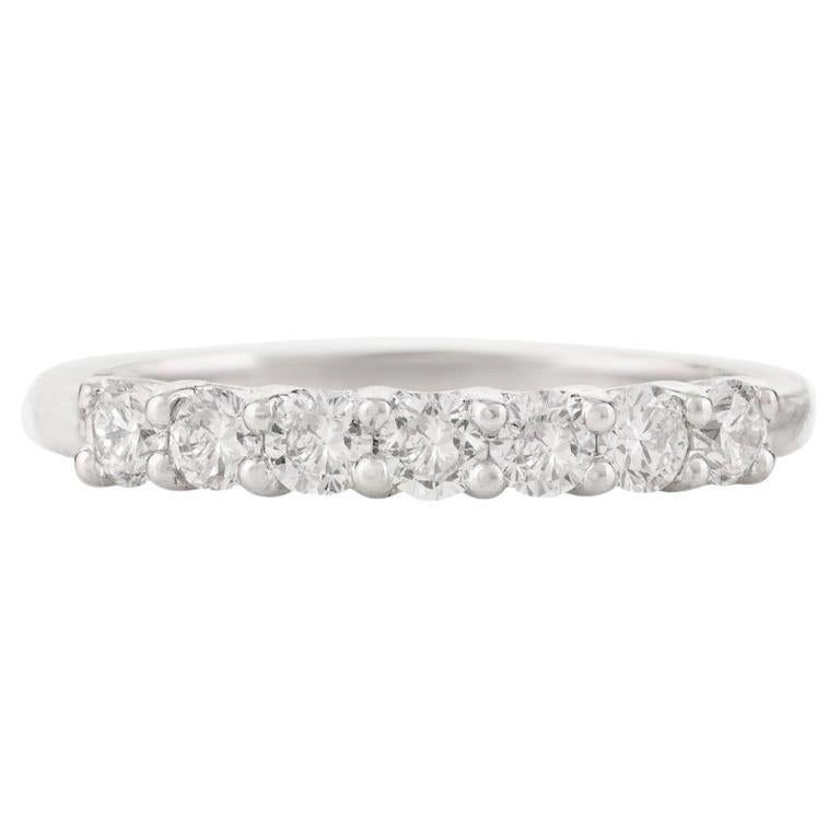 Everyday Moissanite Eternity Band Ring for Graduate in 18k Solid White Gold
