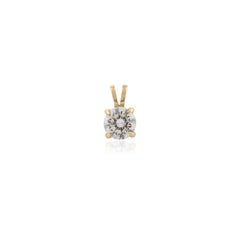 Everyday Moissanite Single Stone Solitaire Pendant in 18k Yellow Gold Jewelry