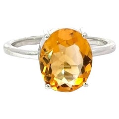 Solitärring mit natürlichem Citrin im Ovalschliff für Mutterschaft, Geschenk in Silberschmuck