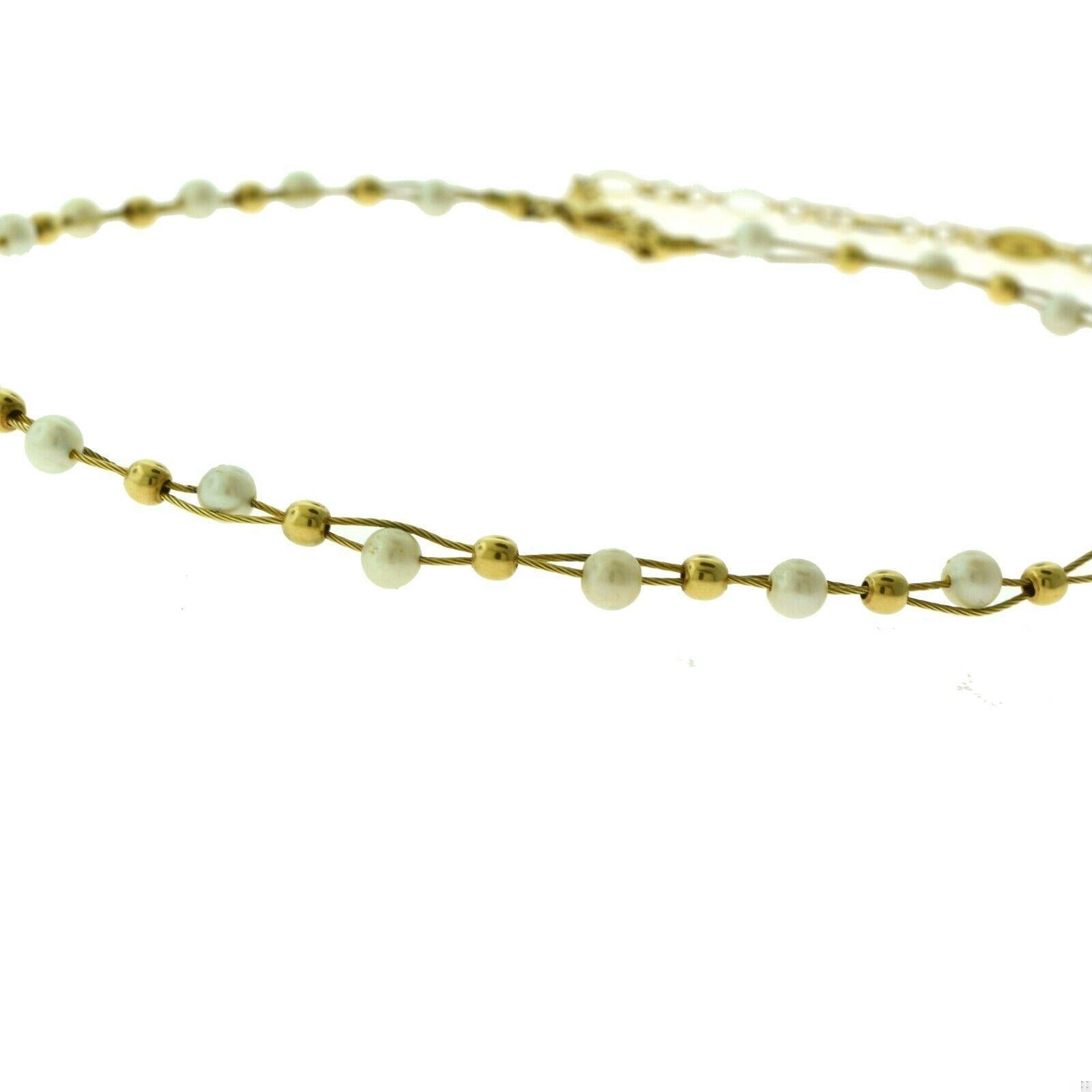Collana girocollo con perle e perline dorate intrecciate In condizioni buone in vendita a Miami, FL