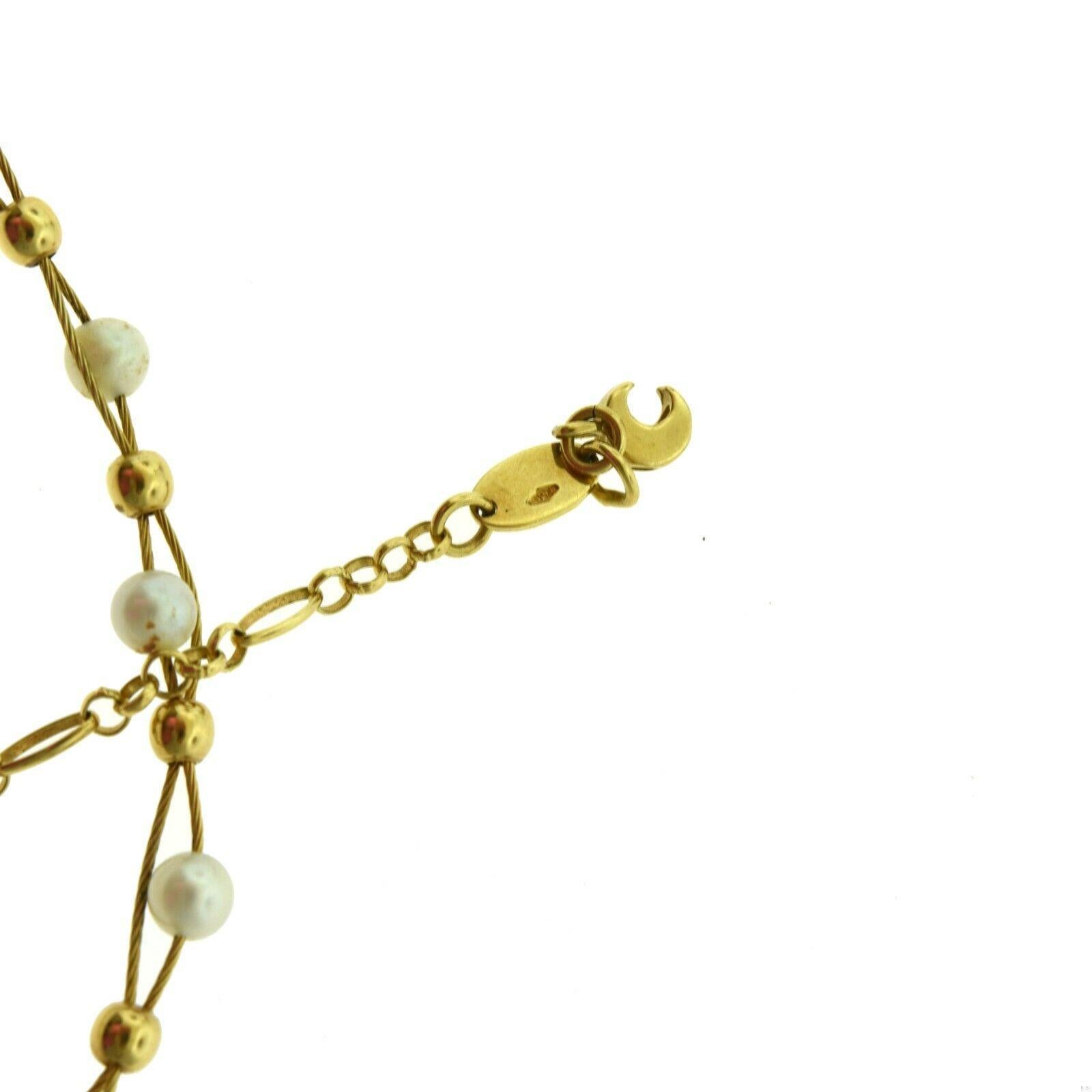da uomo o donna Collana girocollo con perle e perline dorate intrecciate in vendita