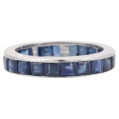 Everyday Ring Blue Sapphire Birthstone Eternity Ring For Her, Bridesmaid Gifts