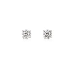 Everyday Solitaire Moissanite Stud Earrings in White Gold Jewelry Gift for Her