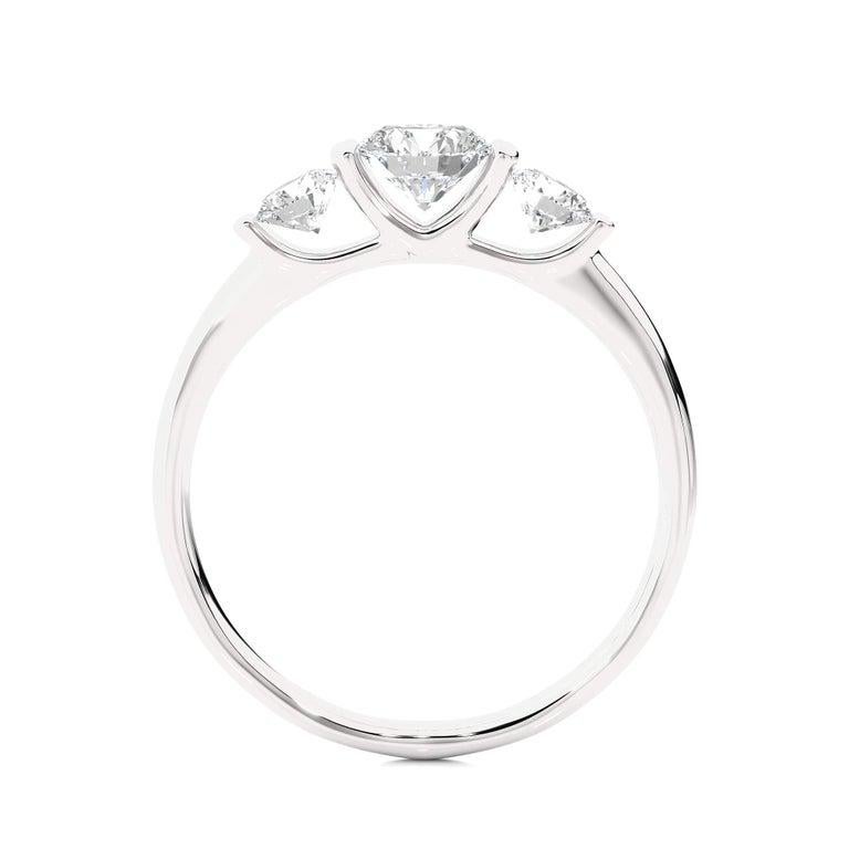 For Sale:  Everyday Sterling Silver Moissanite Three Stone Wedding Ring for Women Gift 4