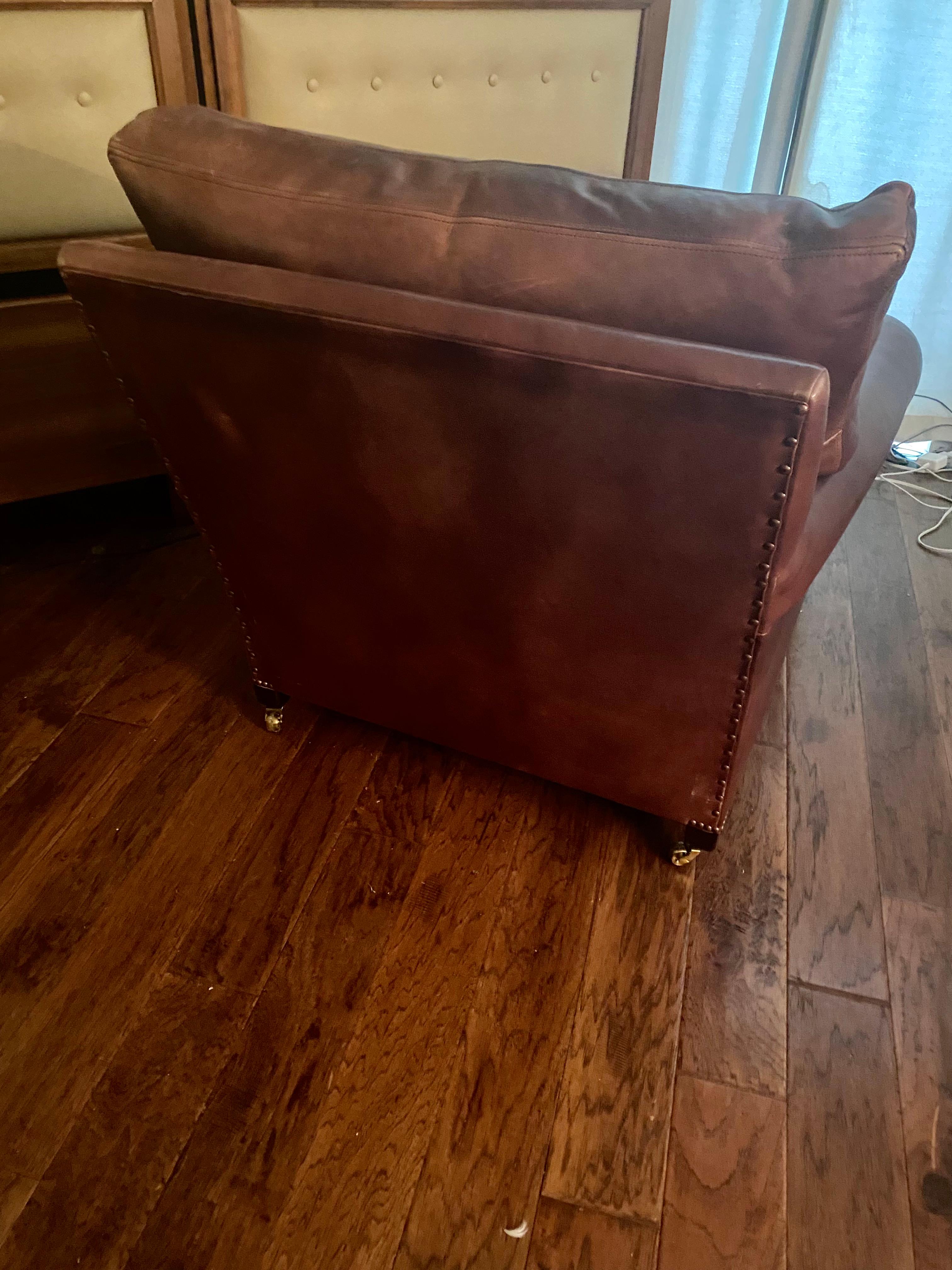 Everyone's Favorite Big Leather George Smith Club Chair In Good Condition In Hopewell, NJ
