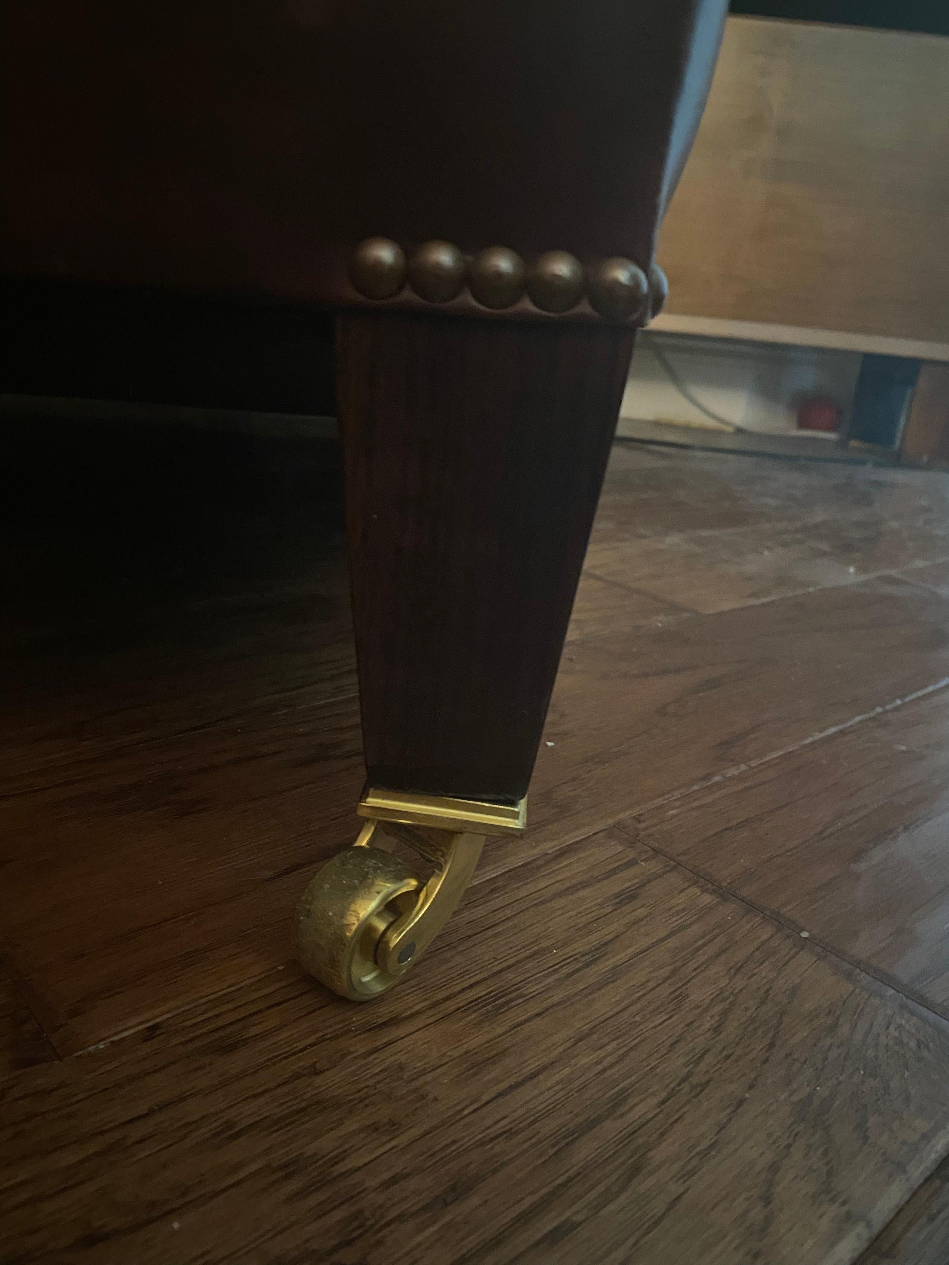 Brass Everyone's Favorite Big Leather George Smith Club Chair