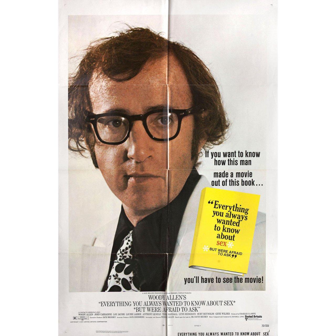 Original 1972 U.S. one sheet poster for the film Everything You Always Wanted to Know About Sex (Everything You Always Wanted to Know About Sex But Were Afraid to Ask) directed by Woody Allen with Woody Allen / John Carradine / Lou Jacobi / Louise